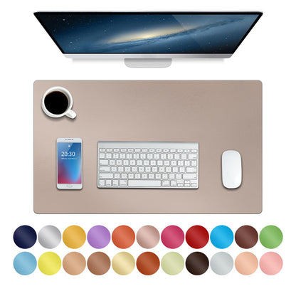 Boutilon Leather Desk Pad Protector,Non-Slip Mouse Pad,Laptop Desk Pad,Office Mouse Mat,Waterproof Leather Desk Blotter,Desk Writing Pad for Office and Home (S-Champagne,24"x 14")