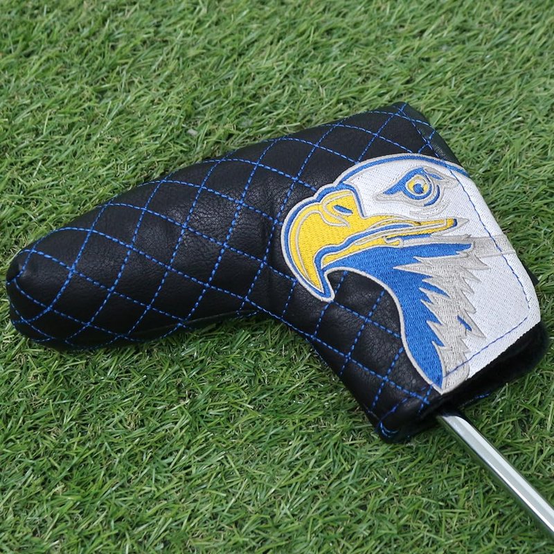 PINMEI Golf Head Covers Blade Putter Cover Blade Headcover Magnetic American Flag Headcovers Fit for Titleist Callaway Ping Taylormade Cobra Ect. (Black/Blue American Flag Putter Cover)