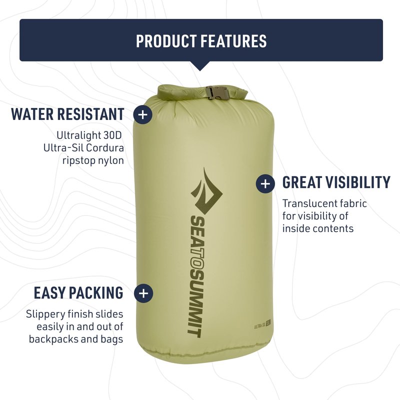 Sea to Summit Ultra-Sil Dry Bag, Ultralight Waterproof Dry Storage, 13 Liter, Spicy Orange