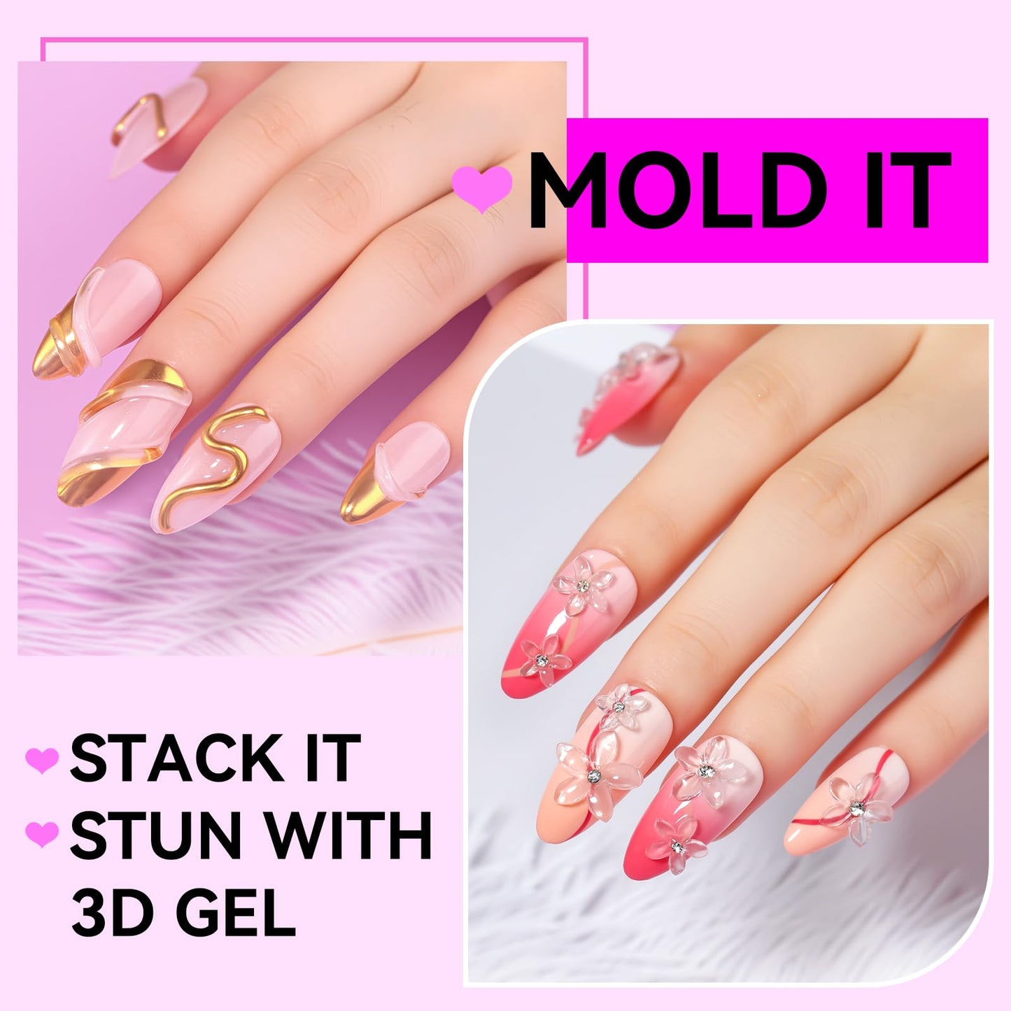 Makartt Clear Gel Builder Kit: Self-Levelling, Long Lasting Extension Hard Gels for Strengthener, Broken Nails Repair Gel Kit with Paper Forms, Dual forms, Nail File and Dual-End Brush 1.06 oz