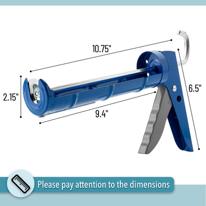 Bates- Caulking Gun, 10:1 Thrust Ratio, Blue, Caulking Tool Gun, Caulk Gun No Drip, Hand Caulking Guns, Silicone Gun, Caulking Gun Tool, No Drip Caulk Gun, Caulk Guns, Caulking Gun Dripless
