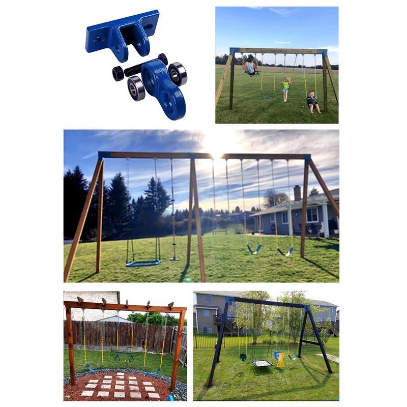 ABUSA Heavy Duty Blue Swing Hangers Screws Bolts Included Over 5000 lb Capacity Playground Porch Yoga Seat Trapeze Wooden Sets Indoor Outdoor 2 Pack