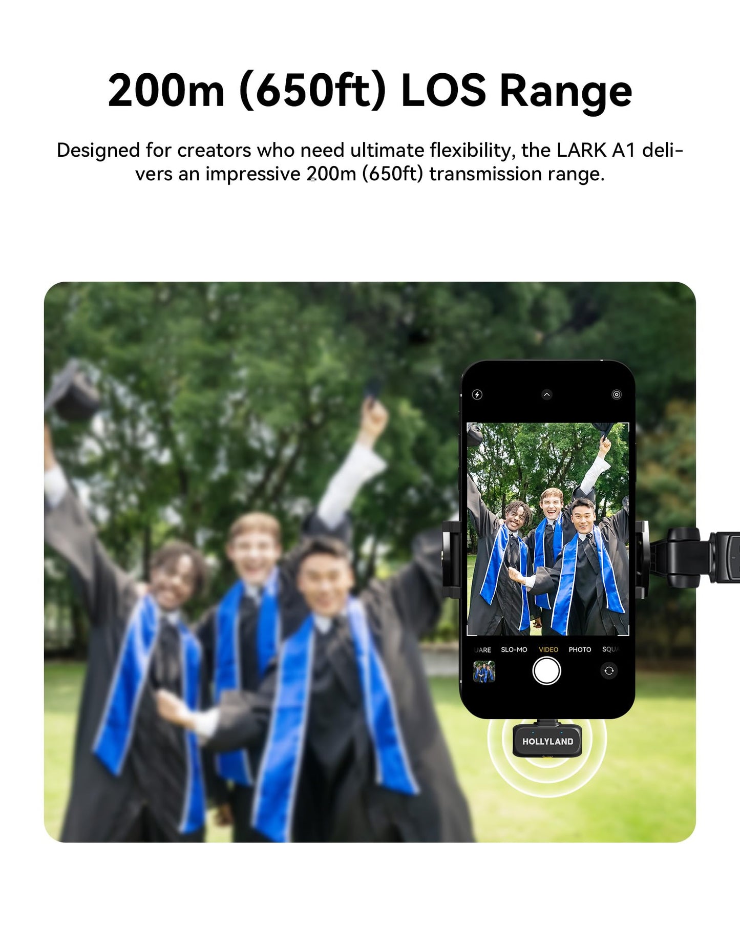 Hollyland Lark A1 Wireless Microphone for iPhone 15/16 & Android, 48kHz/24-bit, 3-Level Intelligent Noise Cancel, Magnetic Mini Microphone for YouTube, Podcast, Vlogging (Black, 2TX + USB-C RX)