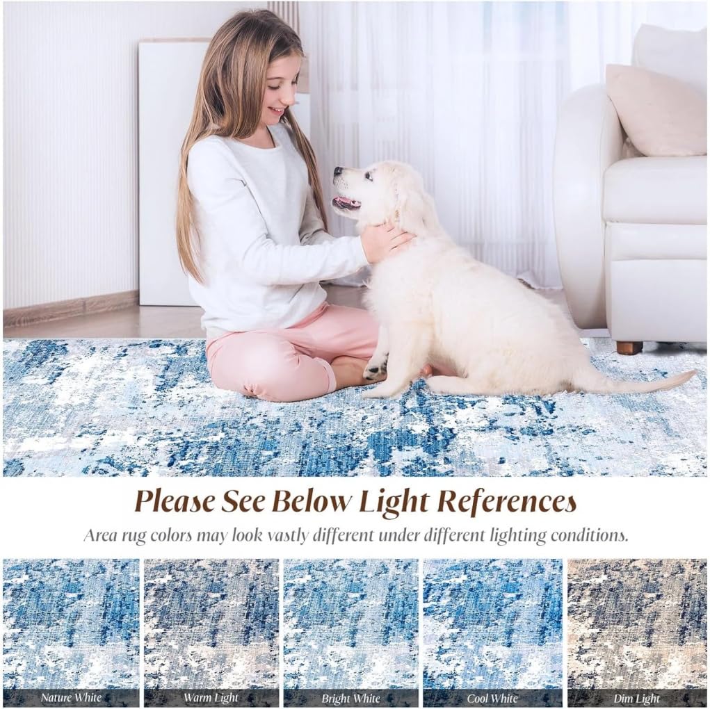 Odd Shaped Rug 3x5 Brown White Gray Geometric Style Irregular Shaped Area Rug for Living Room Bedroom Kitchen Nursery Soft Machine Washable Large Carpet Minimalist Boho Playroom Guestroom Floor Mat