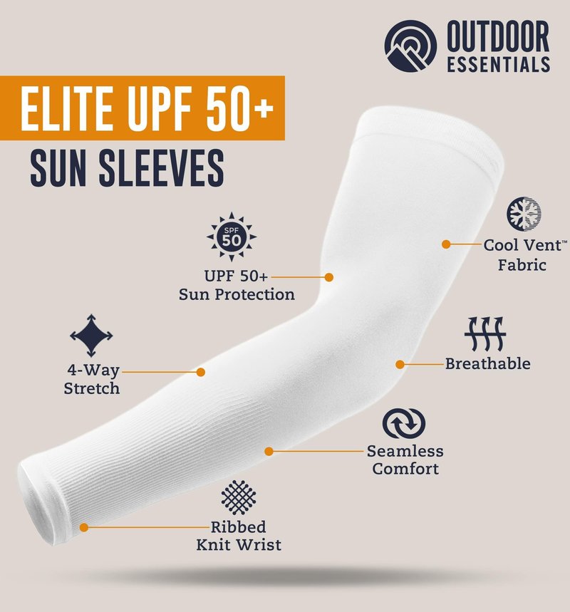 UV Sun Sleeves for Men Women - Cooling Arm Sleeves for Sun Protection UPF 50+ | Golf, Tattoo Cover Up, Compression Protective Sports, Baseball, Football, Driving | Mangas Para El Sol Para Hombre
