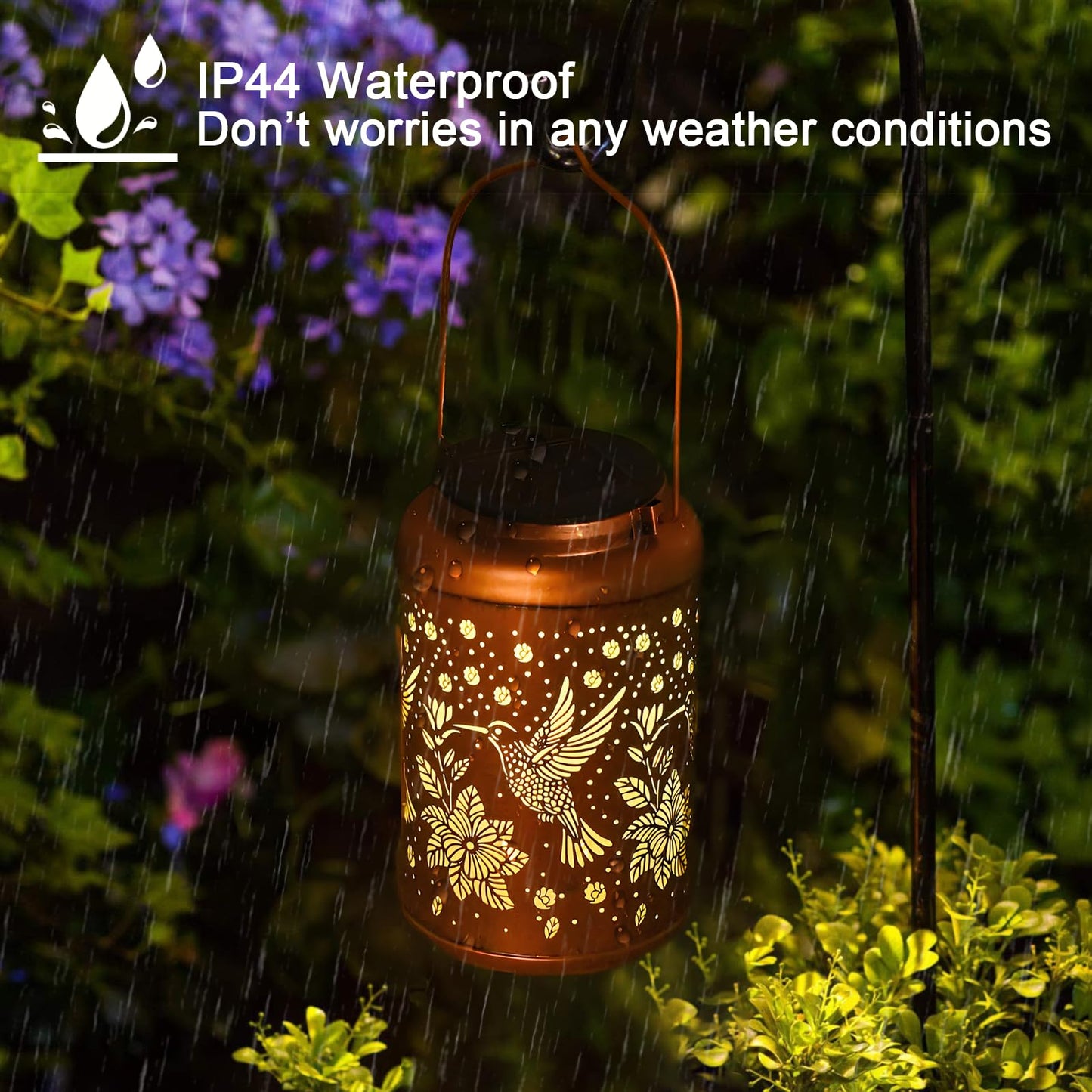 Birthday Gifts for Women Solar Lights Outdoor Waterproof, Garden Decor Hummingbird Solar Lantern Mothers Day Gifts Decoration Outside for Outdoor, Yard, Lawn, Balcony