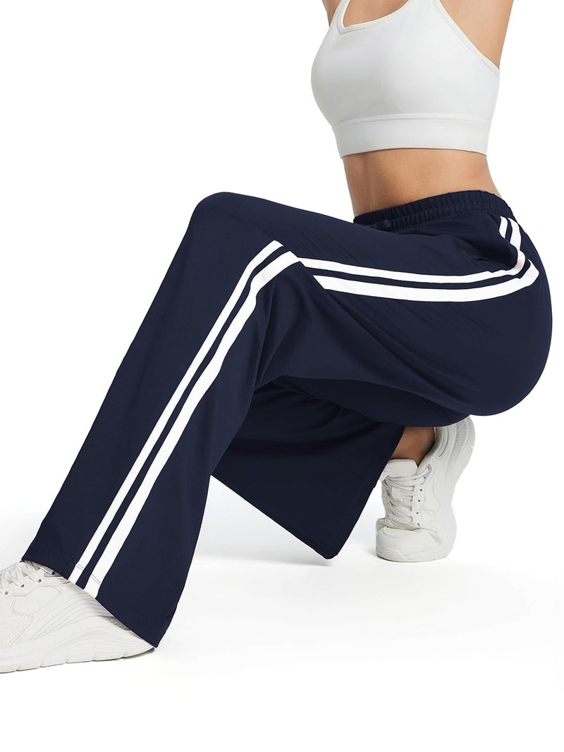 Tapata Women's 34" Inseam Tall Track Pants Loose Straight Leg Jogging Sweatpants Warm-Up Sports Athletic Running, Navy Blue, XXL