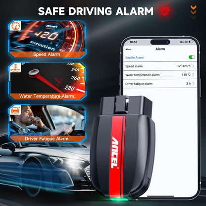 ANCEL BD200 OBD2 Scanner Bluetooth - Code Reader & Check Engine Diagnostic Scan Tools with Car Battery Test, Exclusive App On iOS & Android, Wireless OBDII Adapter Works for 1996 & Newer Vehicles