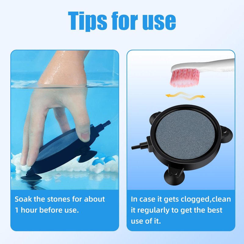 AQUANEAT Aquarium Air Stone Disc 4 inch, Aerator Bubble Diffuser, Air Pump Accessories Airstones for Aquariums, Fish Tanks,Hydroponics,and Ponds