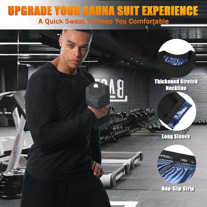 Men's Sauna Shirt - Weight Loss Sweat Suit for Effective Body Shaping | Compression Workout Gear