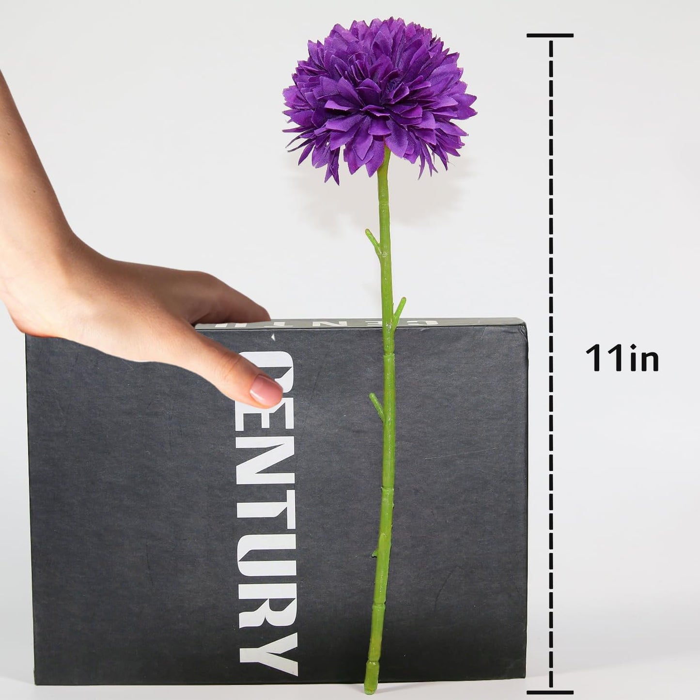 Tinsow 12 Pcs Artificial Flowers Purple Faux Ball Chrysanthemum Bouquet Flowers Wedding Bouquet for Home Garden Party Wedding Decoration