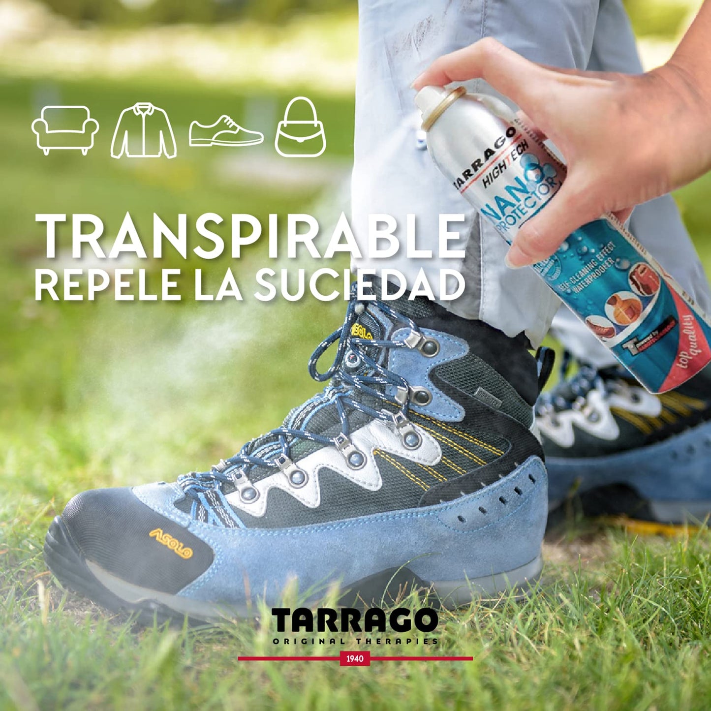 High Tech Nano Protector 400 ml | Waterproofing For Clothing, Footwear, Textile, Leather and Suede | Protects from Water and Rain | Invisible | Clean Effect Spray