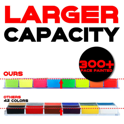 CCbeauty 36 Colors Face Body Paint,Professional Large Face Painting Kit,Neon Face Painting Palette,Oil-Based Non-Toxic Special Effect SFX Makeup Kit,Halloween Costume Cosplay For Adult With 10 Brushes