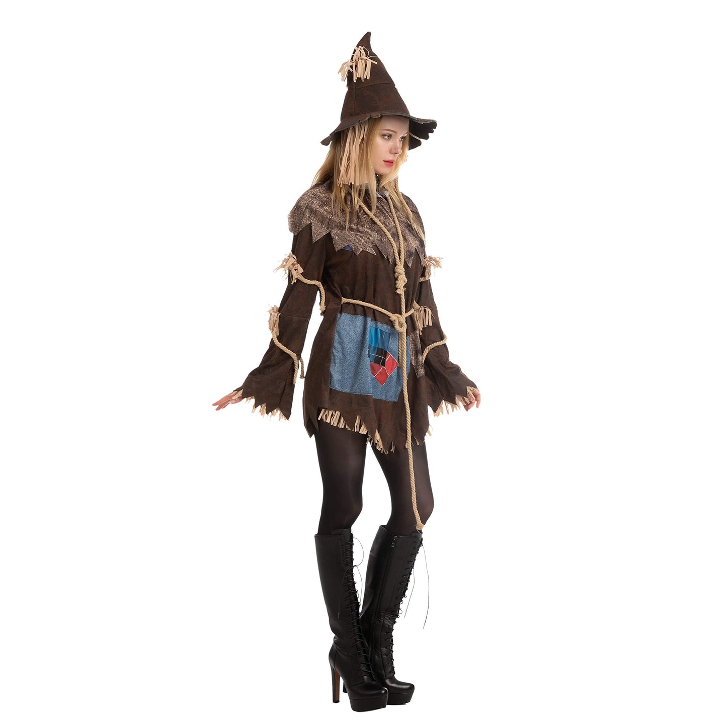 Spooktacular Creations Halloween Women Scarecrow Costume, Wicked Scarecrow Costume Women for Halloween Dress Up Party Cosplay, Role-Playing Cosplay Party (Large)