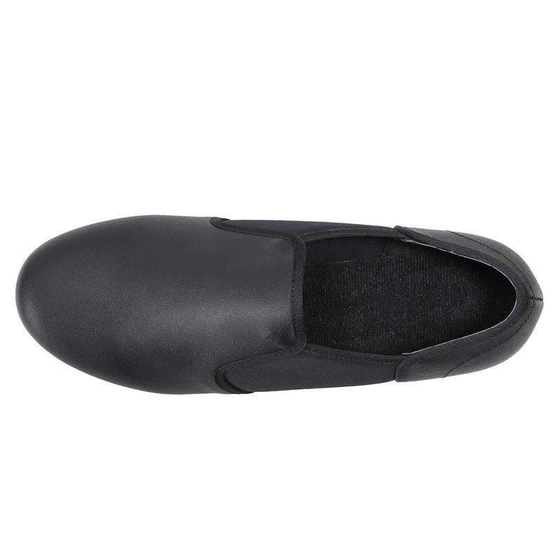Linodes Unisex PU Leather Slip On Tap Shoe Dance Shoes for Women and Men's Dance Shoes-Black-8.5M