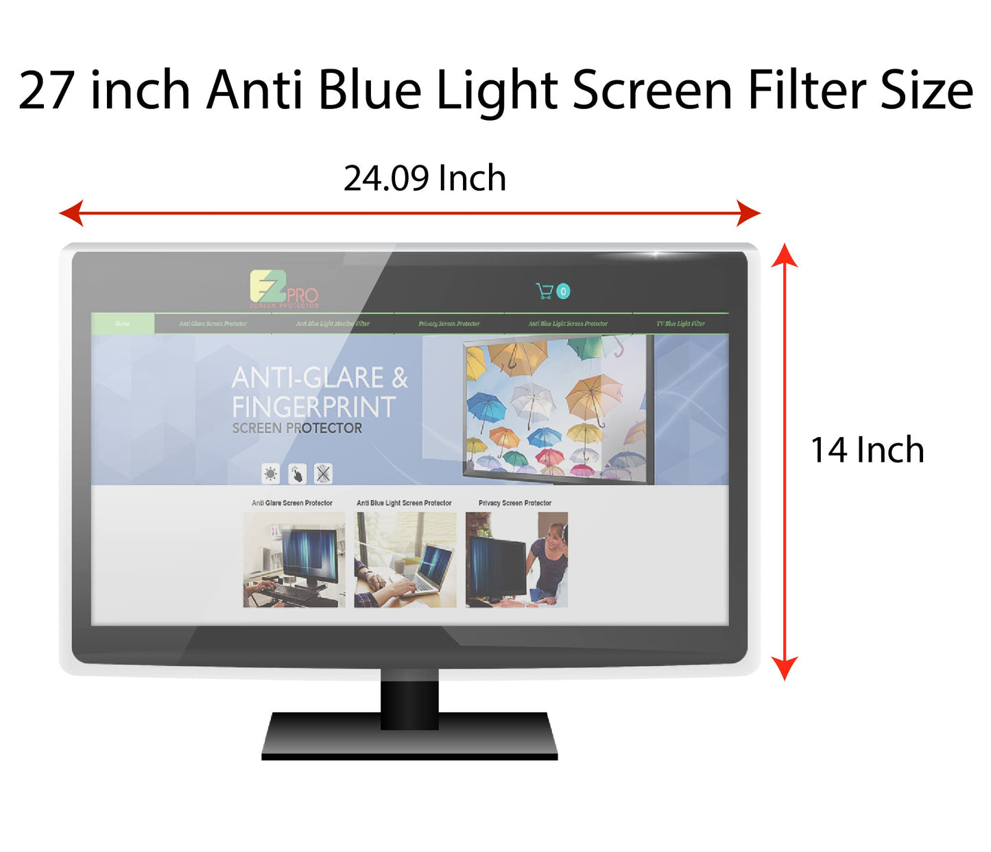 Anti Blue Light Screen Filter for 27 Inches Widescreen Desktop Monitor (Does NOT fit 27" iMac), Blocks Excessive Harmful Blue Light, Reduce Eye Fatigue and Eye Strain