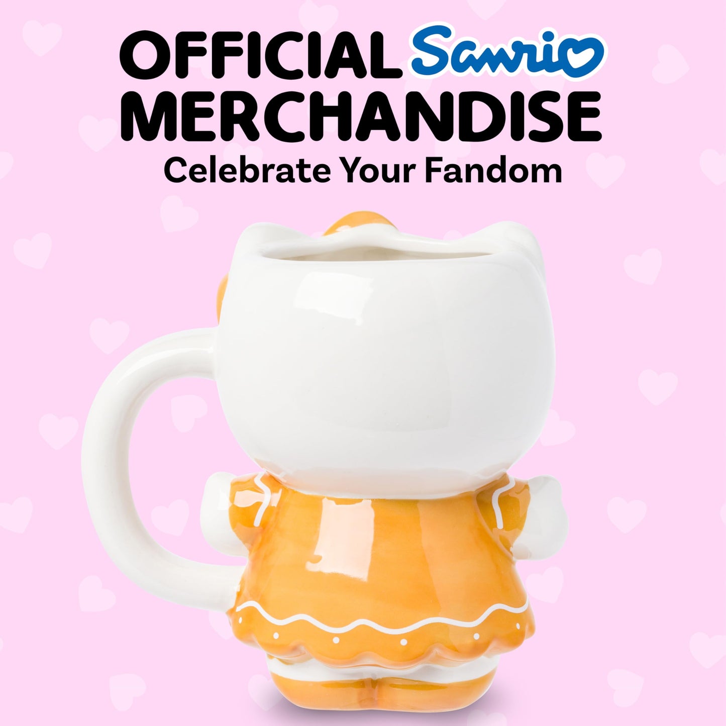 Silver Buffalo Sanrio Hello Kitty Gingerbread Dress 3D Sculpted Ceramic Mug, 20 Ounces