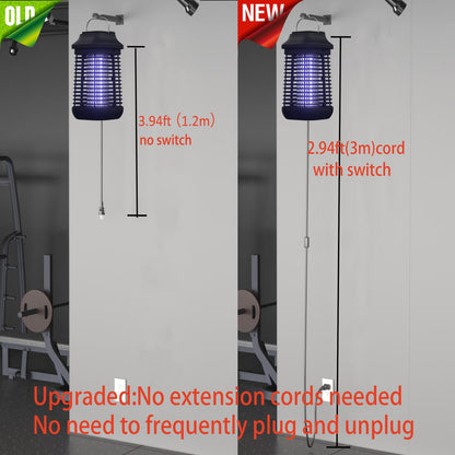 Bug Zapper for Outdoor and Indoor,3-Meter Power Cord with Switch Mosquito Zapper,Bug Zapper Outdoor for Home Backyard, Patio