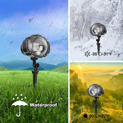 SOMKTN Christmas Snowfall Projector Lights Outdoor,Snow Falling Projector Lamp Dynamic Snow Effect Christmas Dot Decorations Lighting for Xmas House.Garden Yard, Party,Club, Landscape