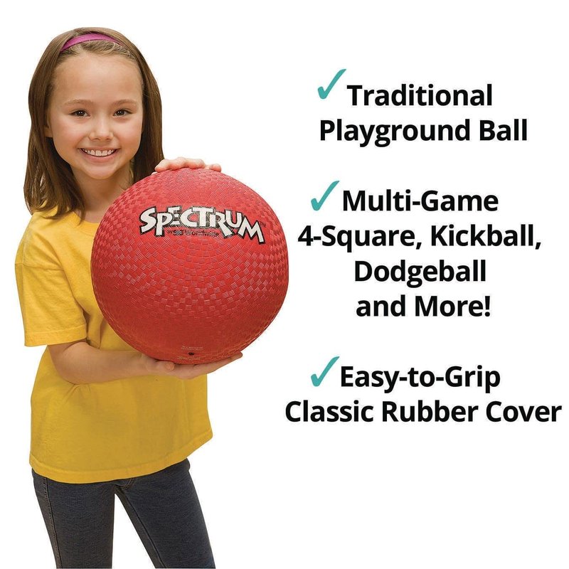 S&S Worldwide Spectrum™ Playground Balls Set, 10", Durable 2-Ply Rubber, Multi-Color (Set of 6)
