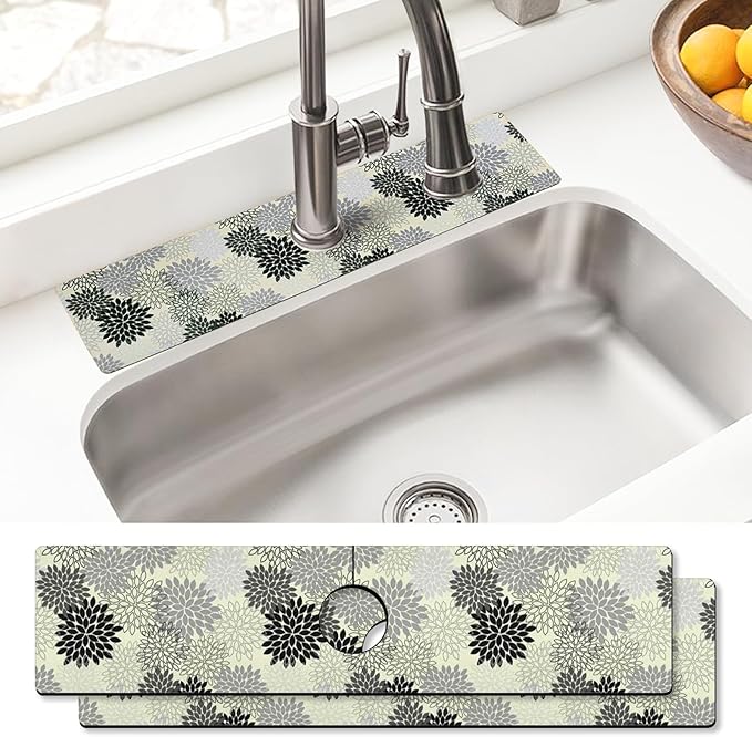 Sink Faucet Absorbing Mat, 2 Pack Drying Mat Around Faucet Sink Splash Guard