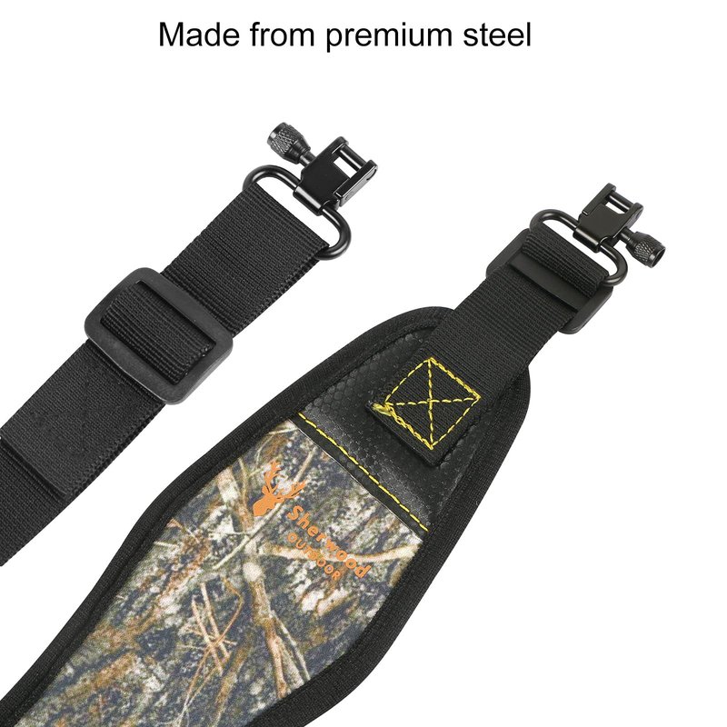 Yutetuter 1-Pack Gun Sling Two Point Sling Shoulder Padded Length Adjustable Strap with Removable Swivel