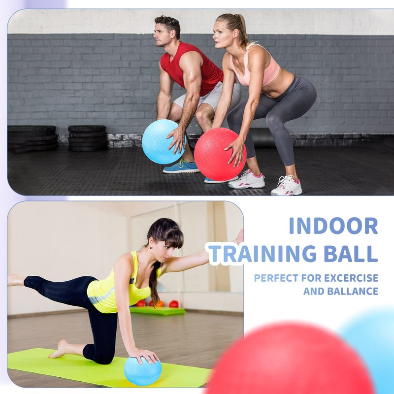 Civaner 2 Pack 5 Inch Dodgeball Balls Red & Blue Playground Dodgeballs Small Playground Ball for Kids Teens Adults PVC Gym Sports Ball for Outdoor Yoga Four Square PE Games Recess Exercise Play