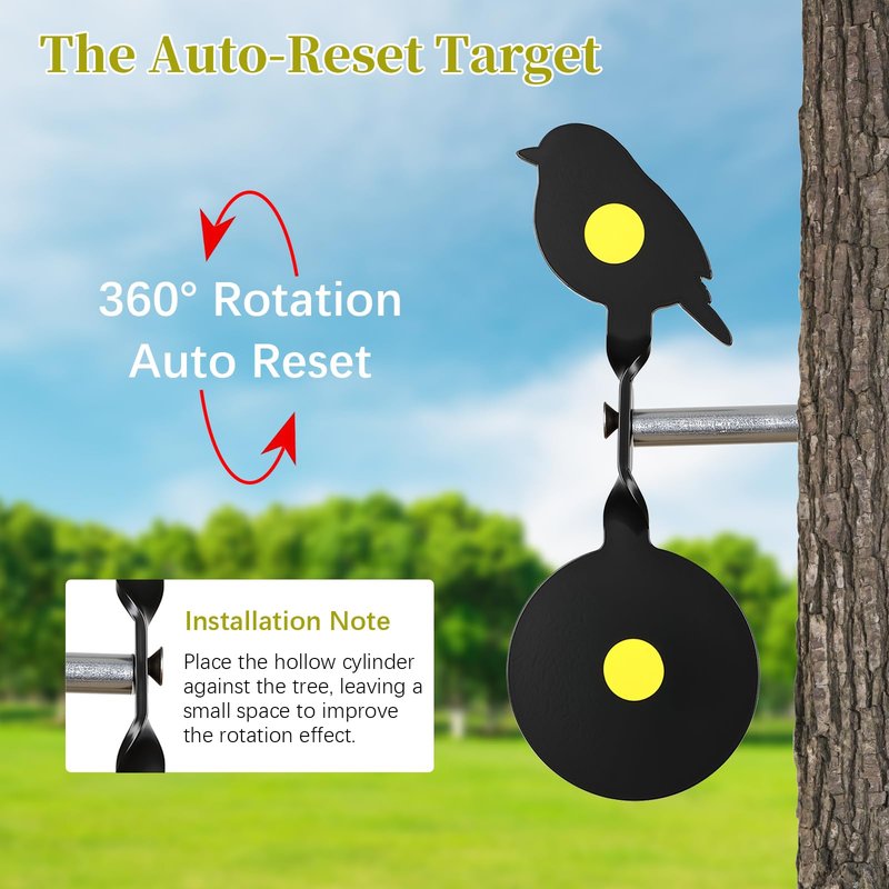 Danoib BB Gun Targets, Metal Spinning Shooting Targets with Auto Reset - Deer, Bird, Turkey, Wild Boar Silhouette for Air Rifles, BB Guns, Slingshots, Backyard Training (4 Pack)