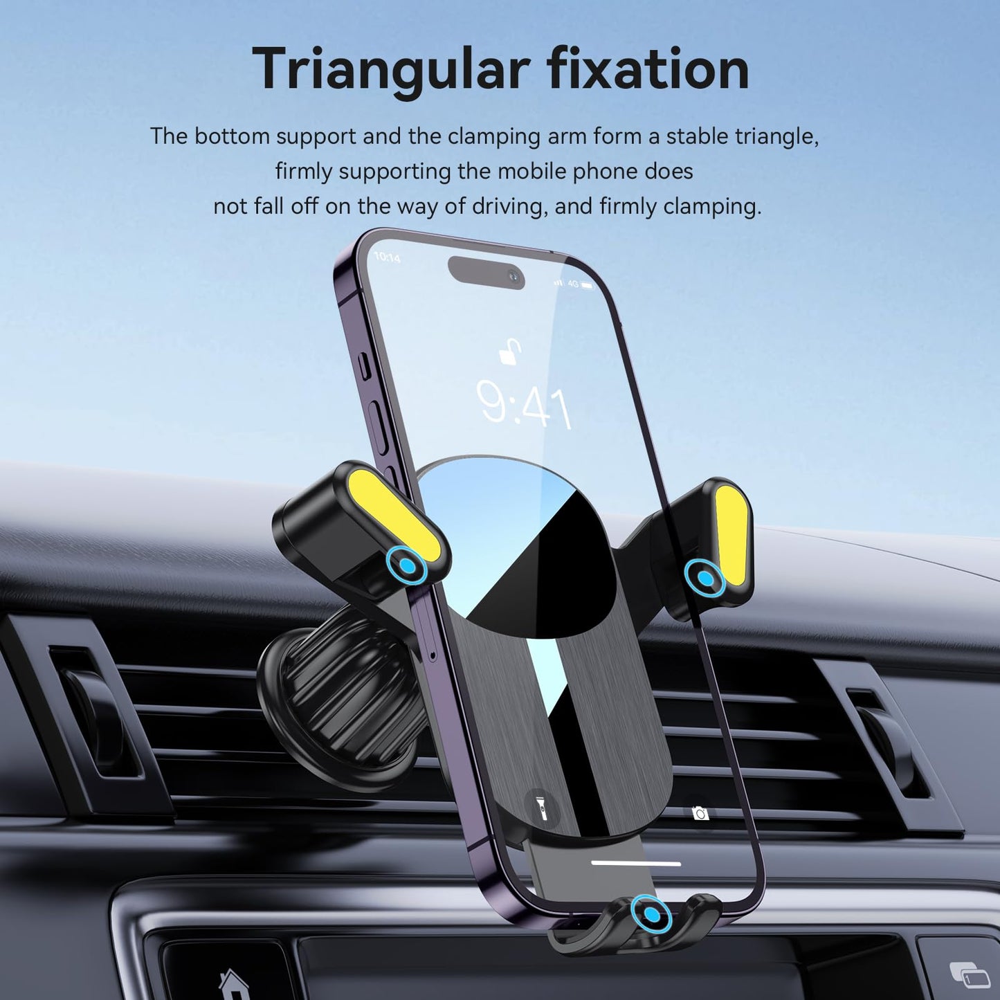 Car Phone Holder Mount Phone Mount for Car Windshield Dashboard Air Vent Universal Hands Free Automobile Cell Phone Holder Fit for iPhone Smartphone