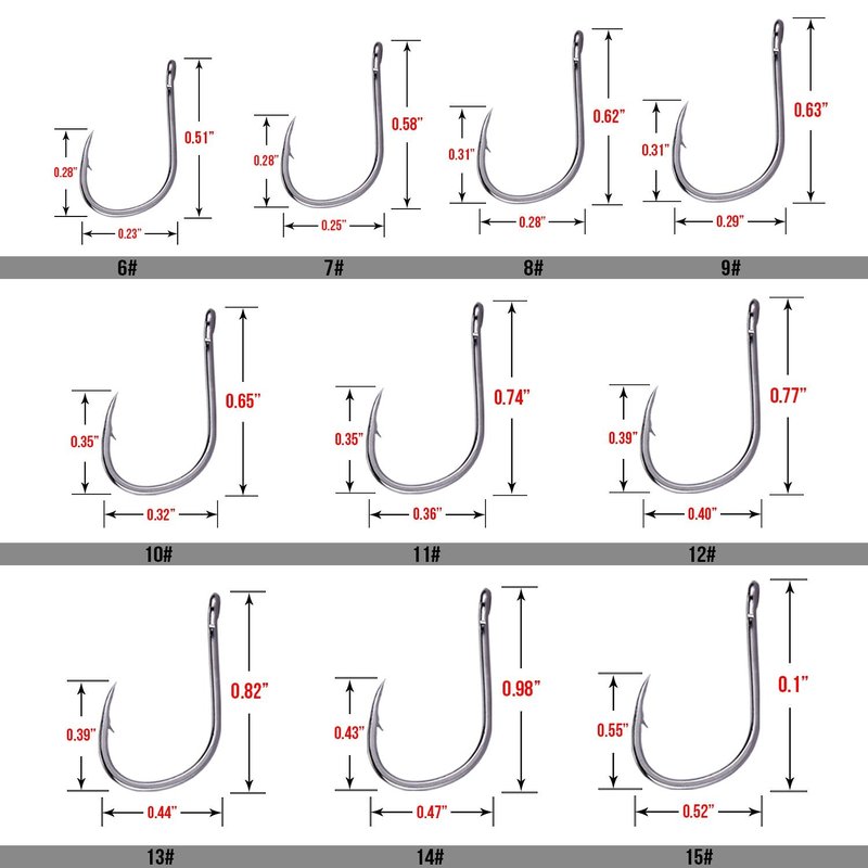Goture Jig Hooks Set Kit with Fishing Tackle Box Fish Head Hooks (Fish Hook 500pcs（#6-#15）)