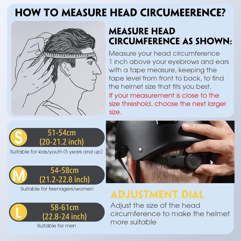 Skateboard Helmet for Adults - Adjustable Certified Safety Adults Helmet for Skateboarding Bike Bicycle Scooter Cycling Skate Skating Multisport Helmets for Women Men Boys Girls Kids Youth