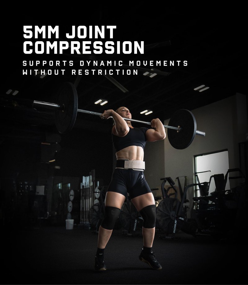 Gymreapers 5MM Knee Sleeves for Weightlifting, Squats, Powerlifting, and Functional Training – Compression Knee Support for Men & Women – Joint Protection & Recovery – Pair (Black/Black, Large)