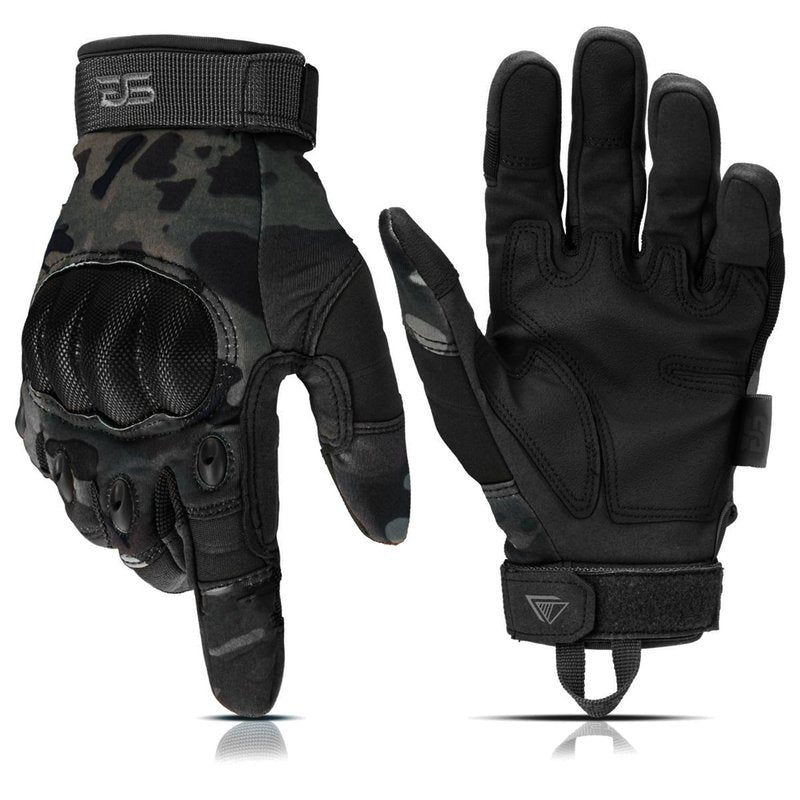 Glove Station Gloves for Men – Touchscreen Utility Gear with Hard Knuckle Protection Used in Motorcycle, Airsoft, & Outdoor Work Black Multicam XX-Large