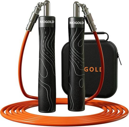 Weighted Jump Rope - Adjustable Length with Interchangeable Weights | Ergonomic Leather Grip for Fitness & Weight Loss