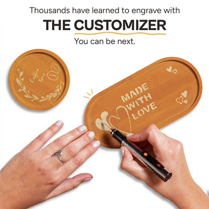 Resparked Customizer Engraving Pen (Formerly Culiau): Ultimate Cordless Portable Tool for Artists & DIYers - Engrave 50+ Surfaces - Beginner Friendly - Rechargeable - Free 30 Bits & Mastery Guide