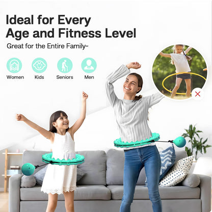 Argvsde Weighted Hula Infinity Fitness Hoop for Adult Weight Loss, 2 in 1 Smart Fitness Workout Hula Circle Hoops with 27 Detachable Knots, Exercise Fit Hoop Suitable for Women and Beginners