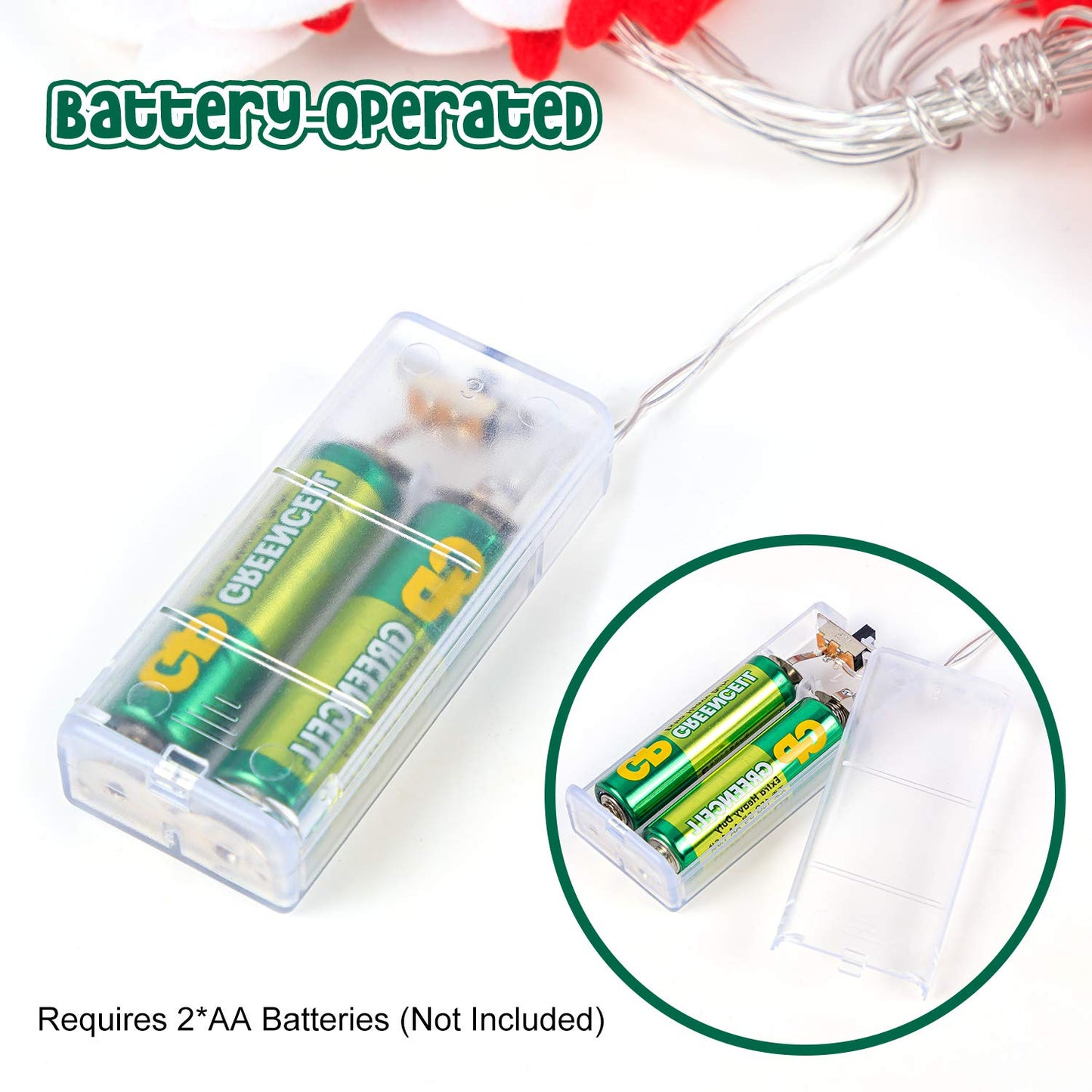 ZAUGONTW Christmas Snowman String Lights - 10 LEDs 5.4ft Waterproof Light Up String Lights, Short Plush Lights for Christmas Decorations (Battery Operated)
