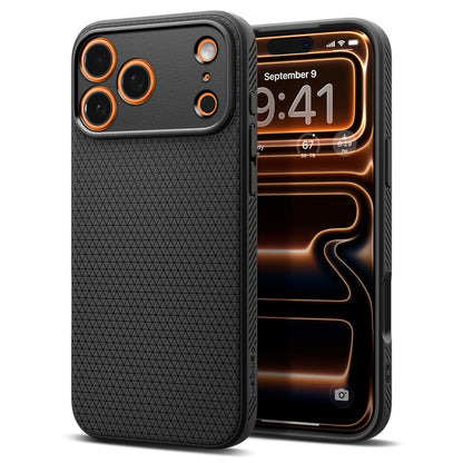 Spigen Liquid Air Case Compatible with iPhone 17 Pro (2025) [Military-Grade Drop Protection] - Matte Black