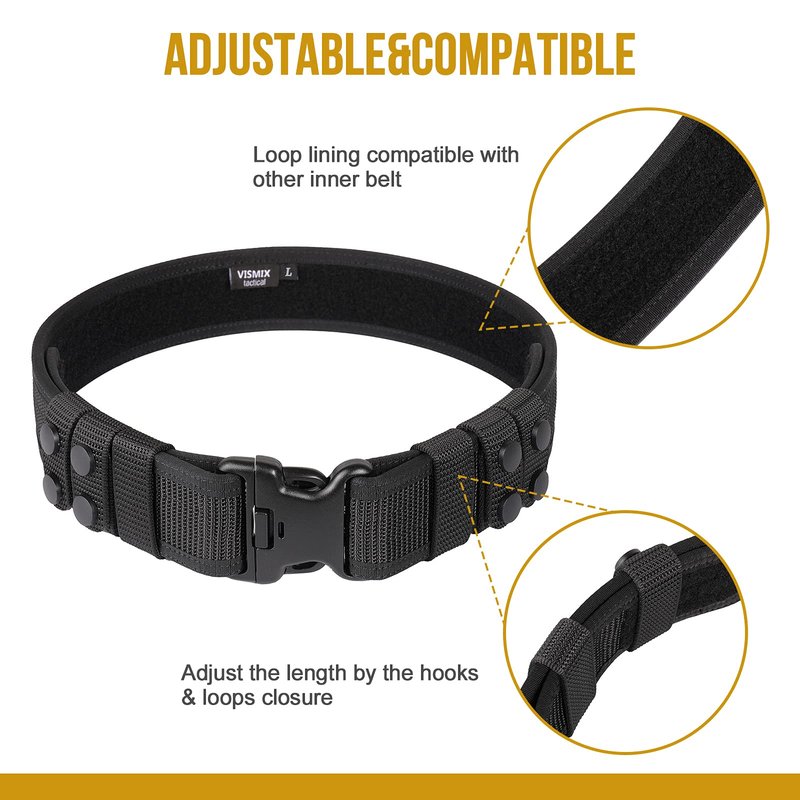 VISMIX Duty Blet, 2" Security Nylon Duty Belts Law Enforcement with 4 Belt Keepers