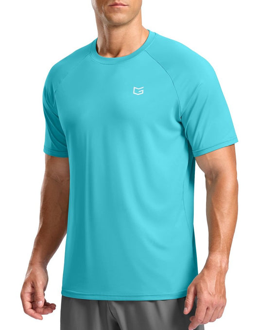 G Gradual Men's Athletic Workout T-Shirts Moisture Wicking Cooling Running Shirts Short Sleeve Performance Tee for Gym Tennis(Blue,XL)