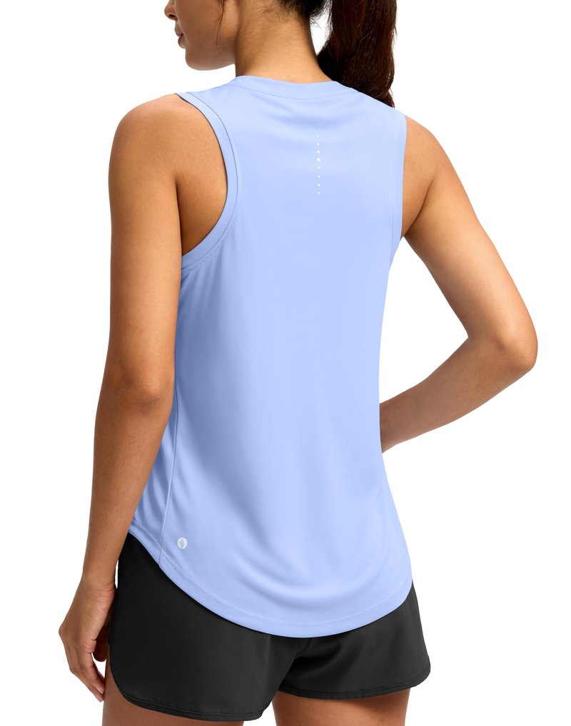 SANTINY Women's Sleeveless Workout Tops Lightweight Tennis Yoga Athletic Running Shirts Racerback Tank Tops for Women (Light Blue_L)