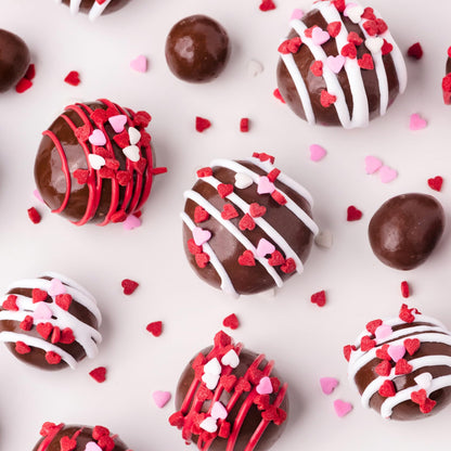 Sweets Indeed Valentines Sprinkles 6-Cell Jar | Heart Sprinkles, Red White Pink Jimmies & Sanding Sugar | Baking & Decorating | 6.45 ounces