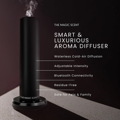 The Magic Scent Diffuser, Scent Air Machine for Home & Hotels, HVAC or Portable Nebulizing Diffuser - Large Room Waterless Aroma Machine - Aroma Oil Included