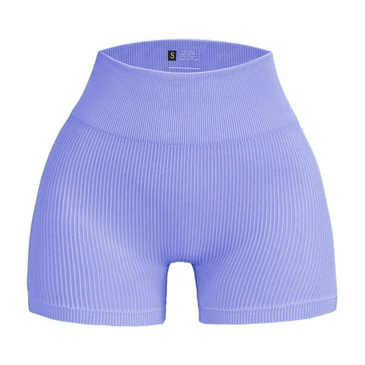 WXUP HOPS Women Athletic Shorts-High Waisted Butt Lifting Workout Pants-Seamless Scrunch Biker Shorts for Gym,Yoga,and Running(VioletBlue L)