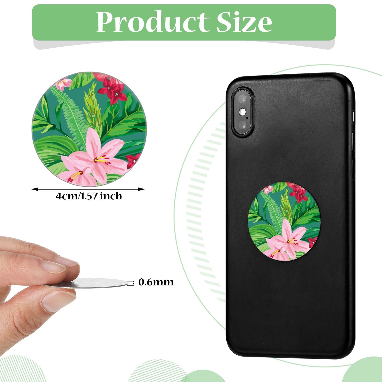 8 Pcs Phone Magnet Car Metal Plate Mount Metal Plate for Cell Holder Magnetic Car Mount Compatible with Magnetic Car Mounts Replacement Sticker(Summer Flower Style)