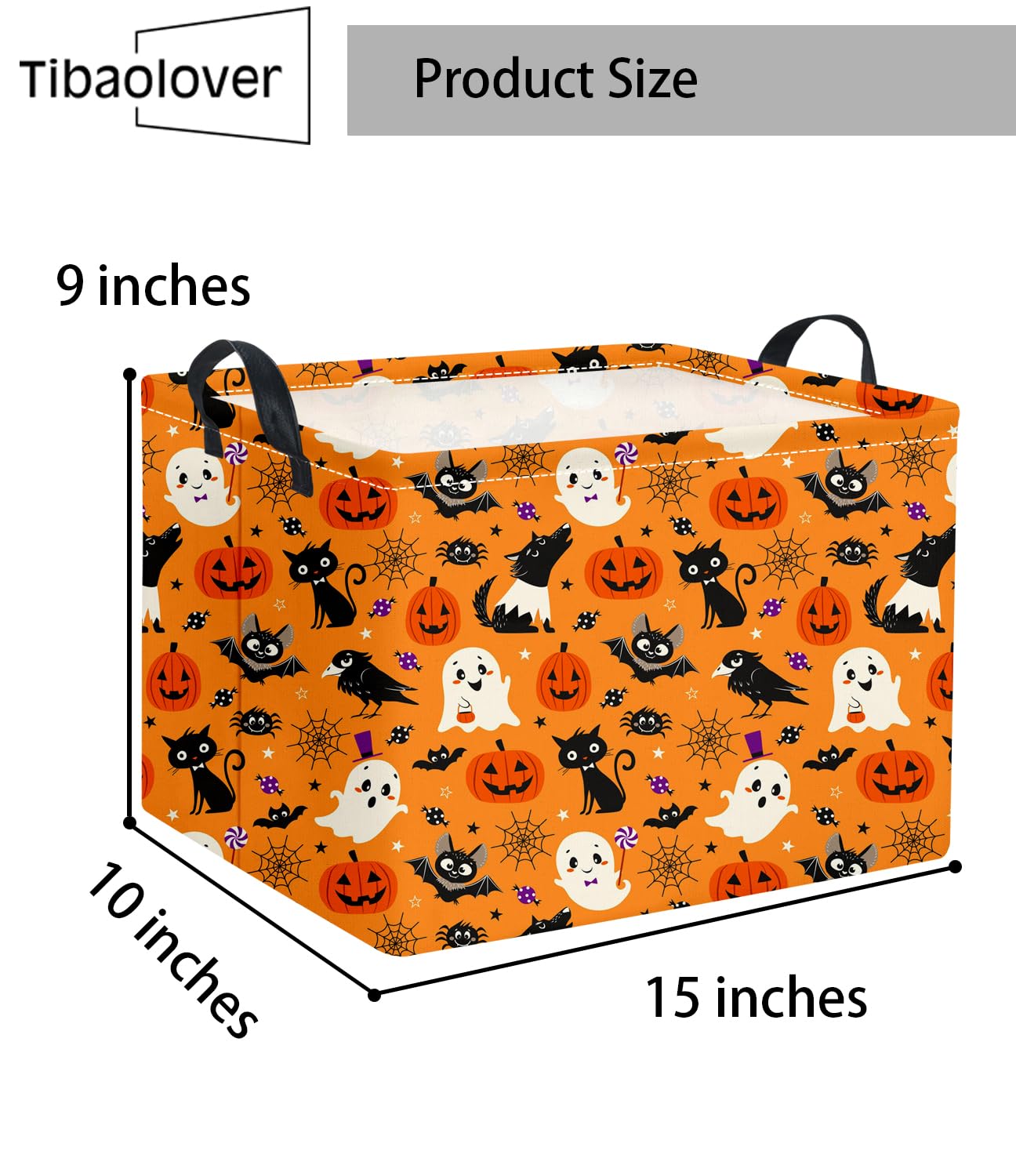 TIBAOLOVER Rectangular Halloween Basket for Kids Cute Pumpkin Basket Storage Bin Organizer Box Room Decor for Halloween Parties(Yellow Halloween Basket)