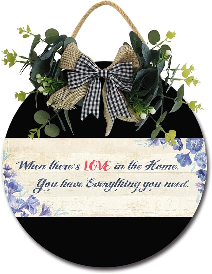 You Have Everything Front Door Sign Funny Wreaths Hanging Wooden Plaque Decoration Round Rustic Wood Farmhouse Porch Decor for Home Front Door Decor, 11 x 11 Inch