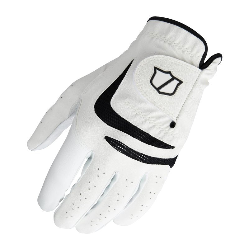 WILSON Grip Plus Golf Glove - Men's Right Hand, White/Black, Large