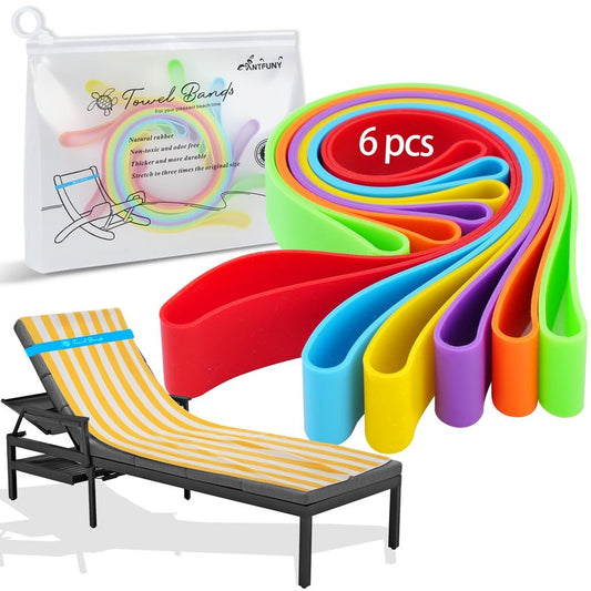 6 Pack Towel Band for Beach Towel Holder Pool Lounge Chair Strap Clip Carnival Cruise Ship Essentials 2026 Packing List Royal Caribbean Card Lanyard Cup Luggage Tag Women Vacation Must Haves Towel