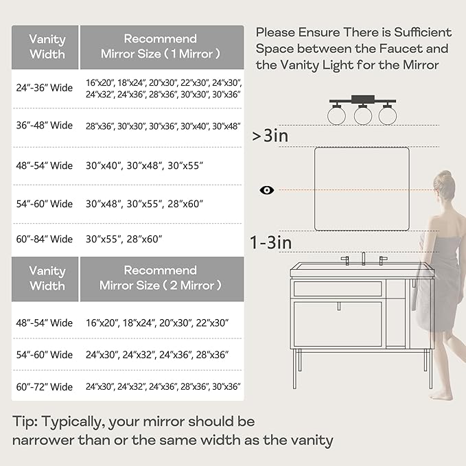 Wall Mount Mirror for Bathroom, Brushed Gold Metal Framed Rounded Corner Rectangular Vanity Mirror (18" x 24", Gold)